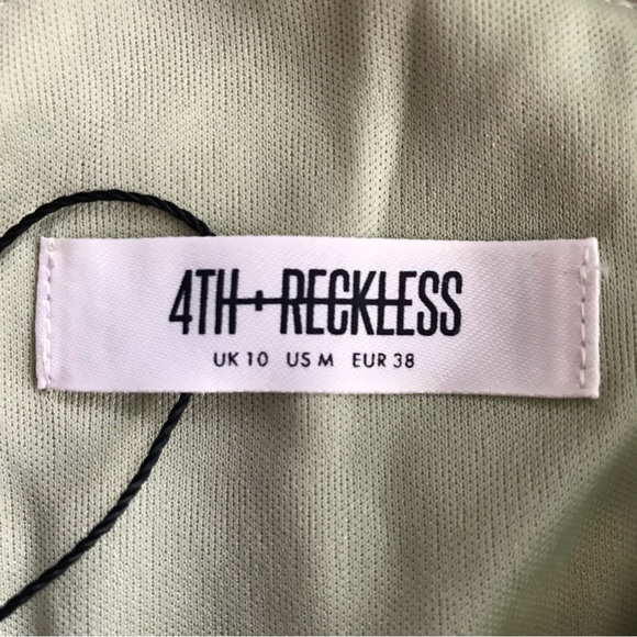 4th & Reckless Mint Rosaria Silky Surplice Crop Camisole, M - Picture 6 of 7